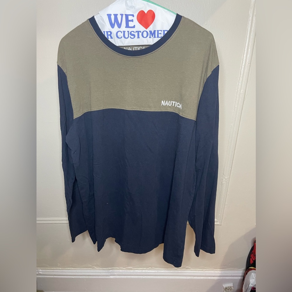 Nautica Two Tone Long Sleeve Shirt 100% cotton